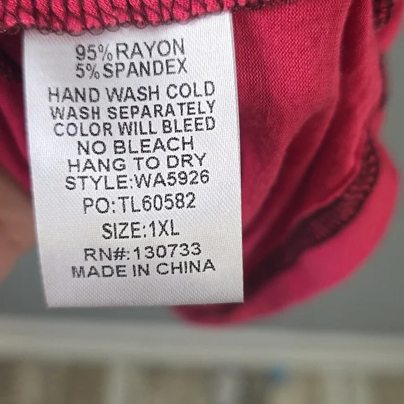 Umgee Burgundy Long Sleeve Tunic, Plus Sizw 1X OVERSIZED, NWT - Picture 4 of 4